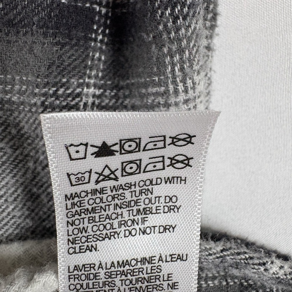 Lucky Brand Flannel Shirt Classic Fit Men's L Gray Plaid Button Up‎ Workwear - Picture 6 of 10